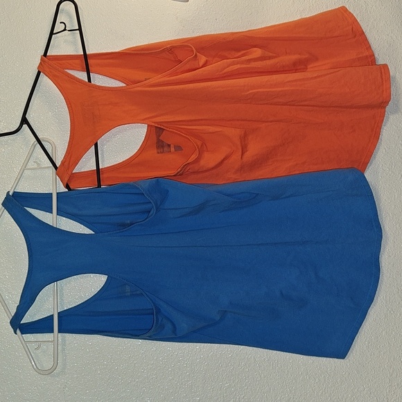 Lot of 2 Patagonia muscle tops sz S XS orange blue - Picture 4 of 5